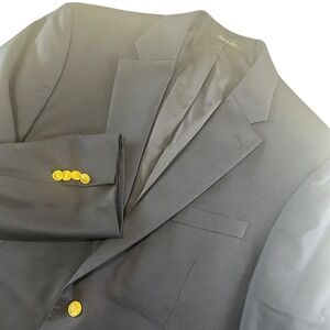 Lauren Ralph Lauren Men's 100% Wool Sport‎ Coat Blazer Navy Blue Gold Button 41R